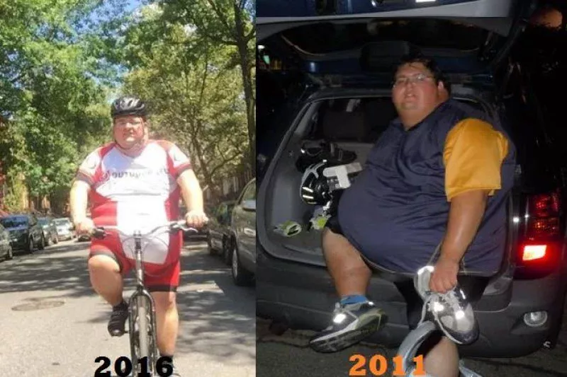 Ernest Gagnon já perdeu 120 kg em 7 anos de ciclismo